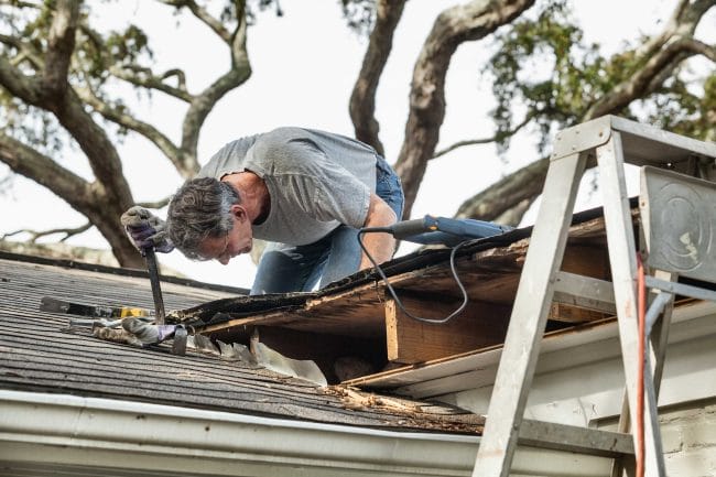 storm damage roof repair in Nashville